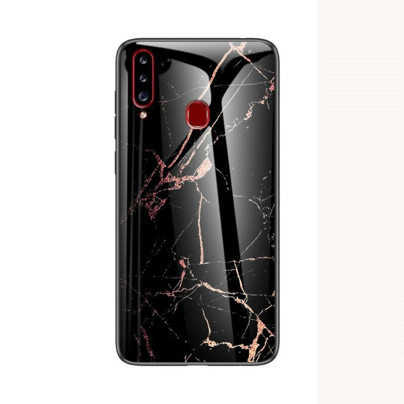 Cover Samsung Galaxy A20s Vetro Temperato In Marmo