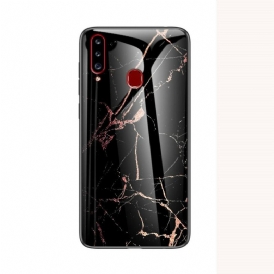 Cover Samsung Galaxy A20s Vetro Temperato In Marmo