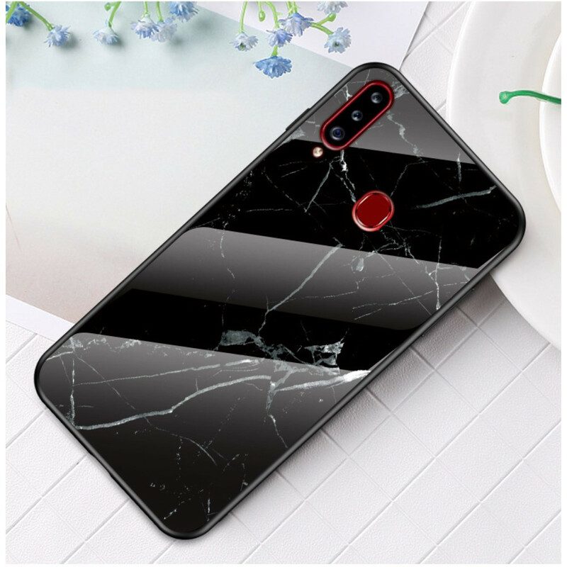 Cover Samsung Galaxy A20s Vetro Temperato In Marmo