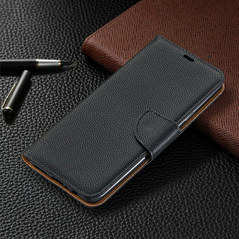 Custodia A Portafoglio Samsung Galaxy A20s Folio Cover Litchi Rabat Obliquo