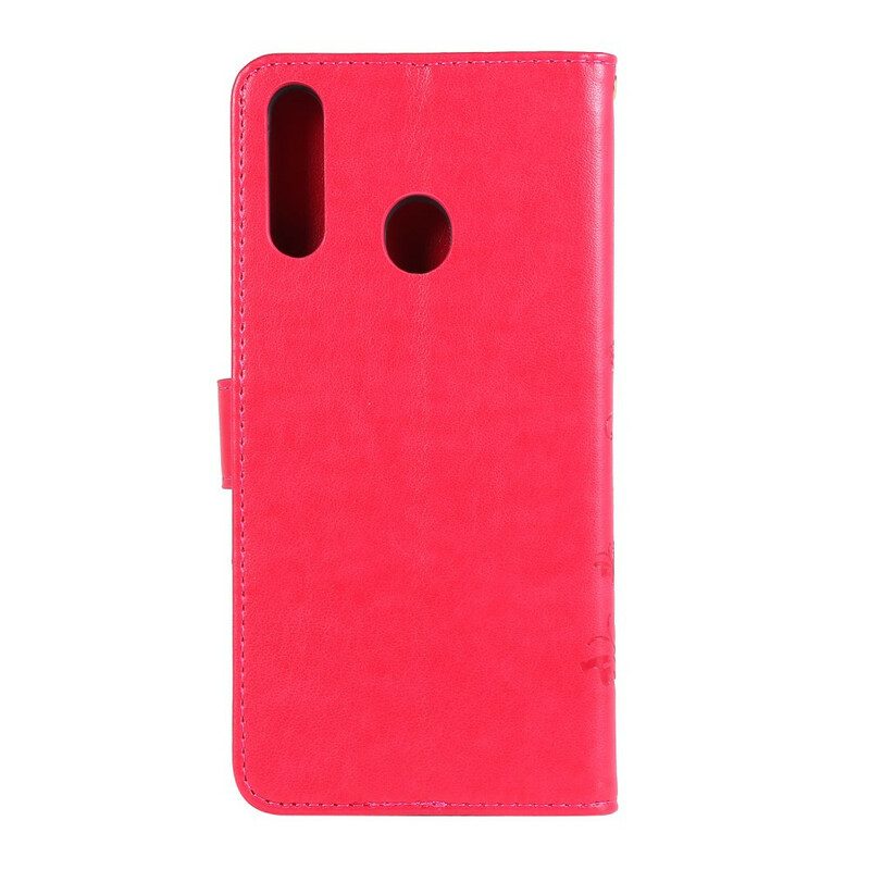 Custodia in pelle Samsung Galaxy A20s Farfalle E Fiori