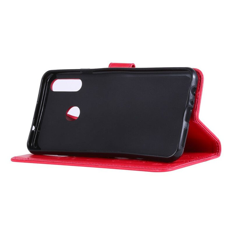 Custodia in pelle Samsung Galaxy A20s Farfalle E Fiori