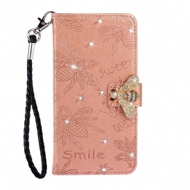 Custodia in pelle Samsung Galaxy A20s Fascino Dell'ape Del Sorriso