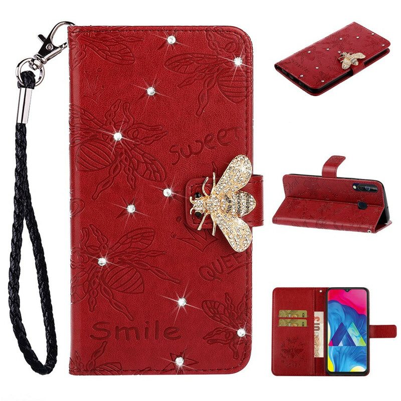 Custodia in pelle Samsung Galaxy A20s Fascino Dell'ape Del Sorriso