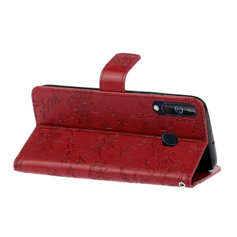 Custodia in pelle Samsung Galaxy A20s Fascino Dell'ape Del Sorriso