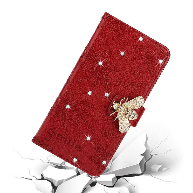 Custodia in pelle Samsung Galaxy A20s Fascino Dell'ape Del Sorriso