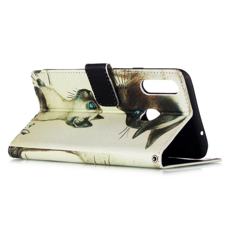Custodia in pelle Samsung Galaxy A20s Gattino E Mamma