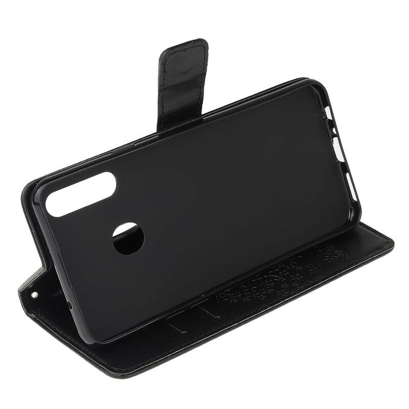 Custodia in pelle Samsung Galaxy A20s Perizoma Albero E Gufi