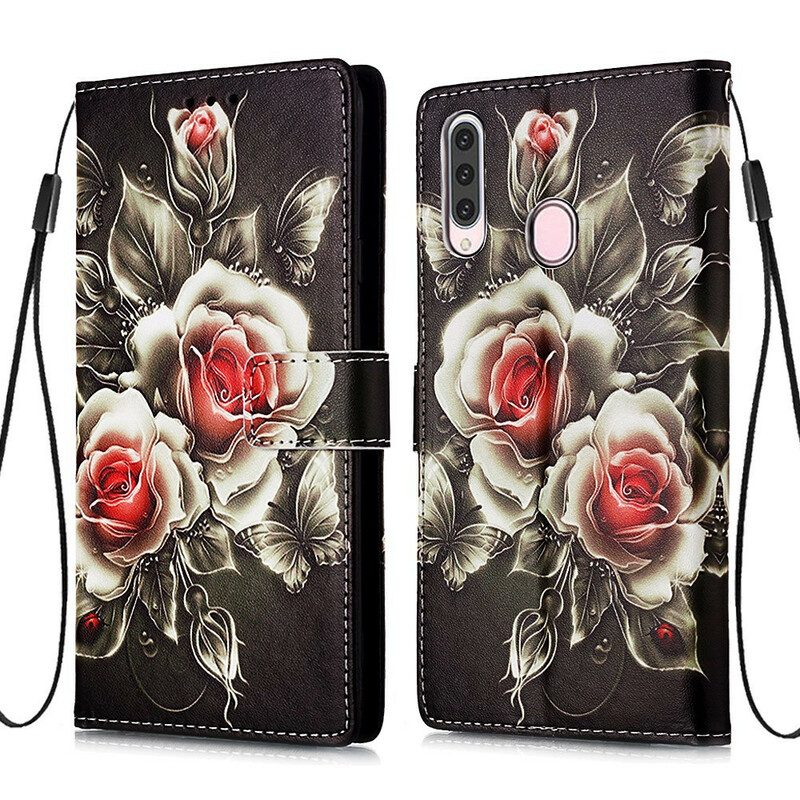 Custodia in pelle Samsung Galaxy A20s Rose D'oro