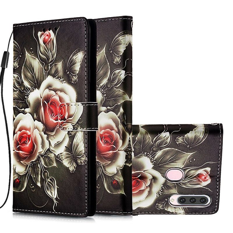 Custodia in pelle Samsung Galaxy A20s Rose D'oro