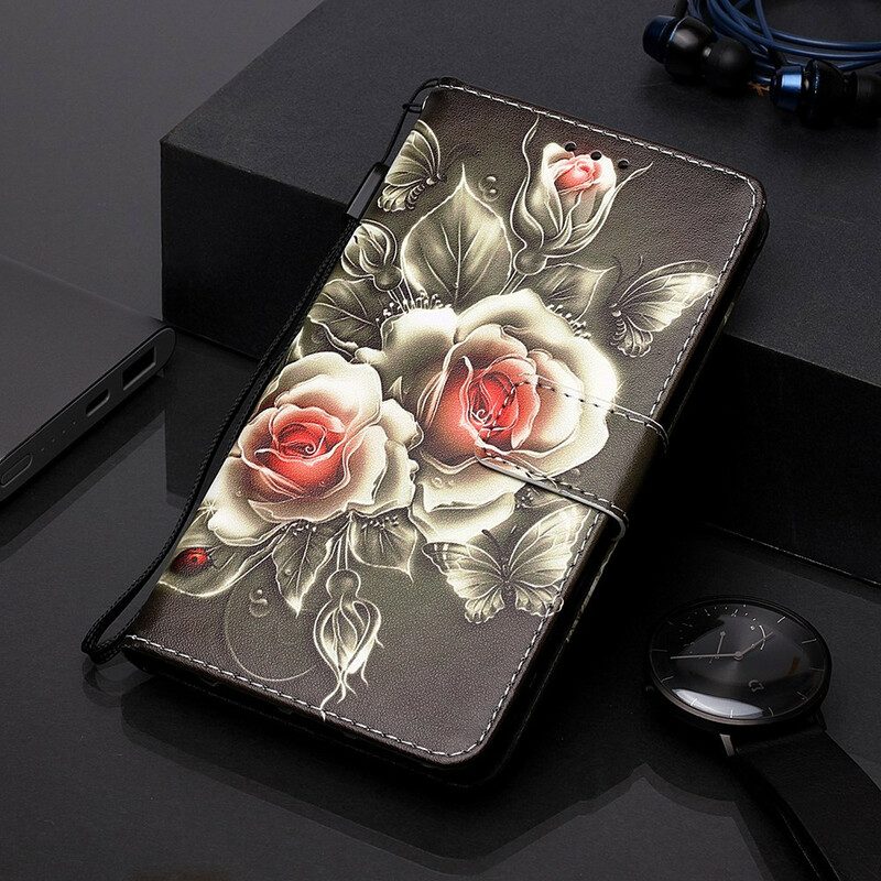 Custodia in pelle Samsung Galaxy A20s Rose D'oro