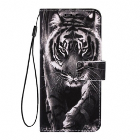Custodia in pelle Samsung Galaxy A20s Tigre Notturna