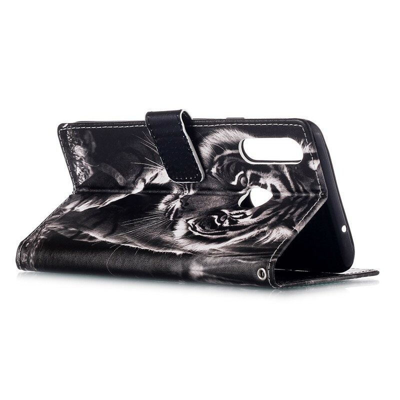 Custodia in pelle Samsung Galaxy A20s Tigre Notturna