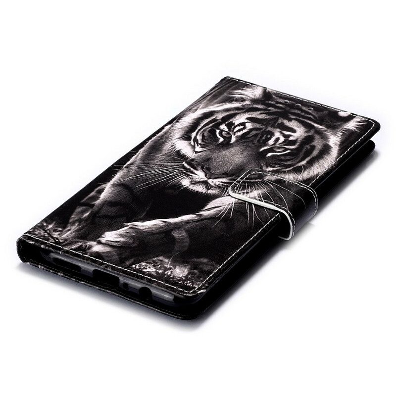 Custodia in pelle Samsung Galaxy A20s Tigre Notturna