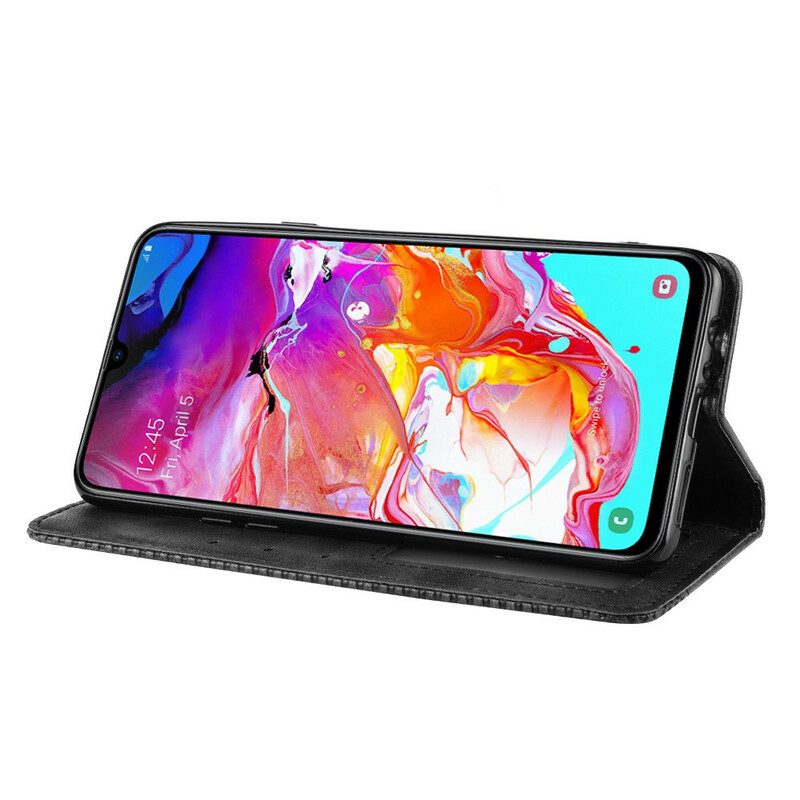 Folio Cover Samsung Galaxy A20s Custodia in pelle Effetto Pelle Vintage Stilizzato