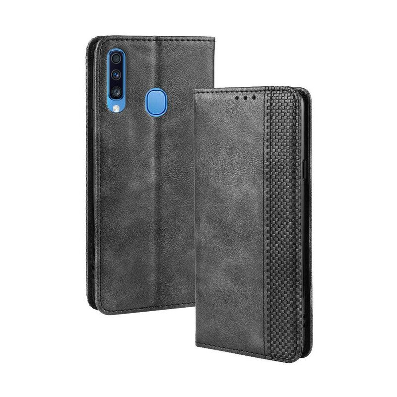 Folio Cover Samsung Galaxy A20s Custodia in pelle Effetto Pelle Vintage Stilizzato