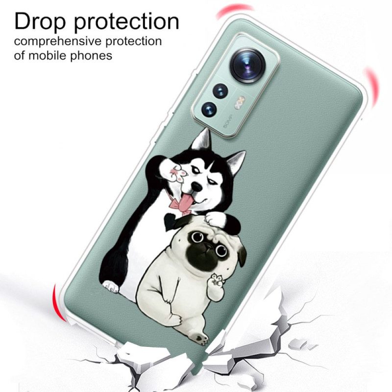 Cover Xiaomi 12 Pro Cani Divertenti In Silicone
