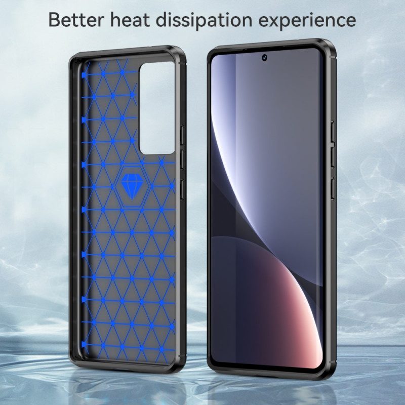 Cover Xiaomi 12 Pro Fibra Di Carbonio Spazzolata