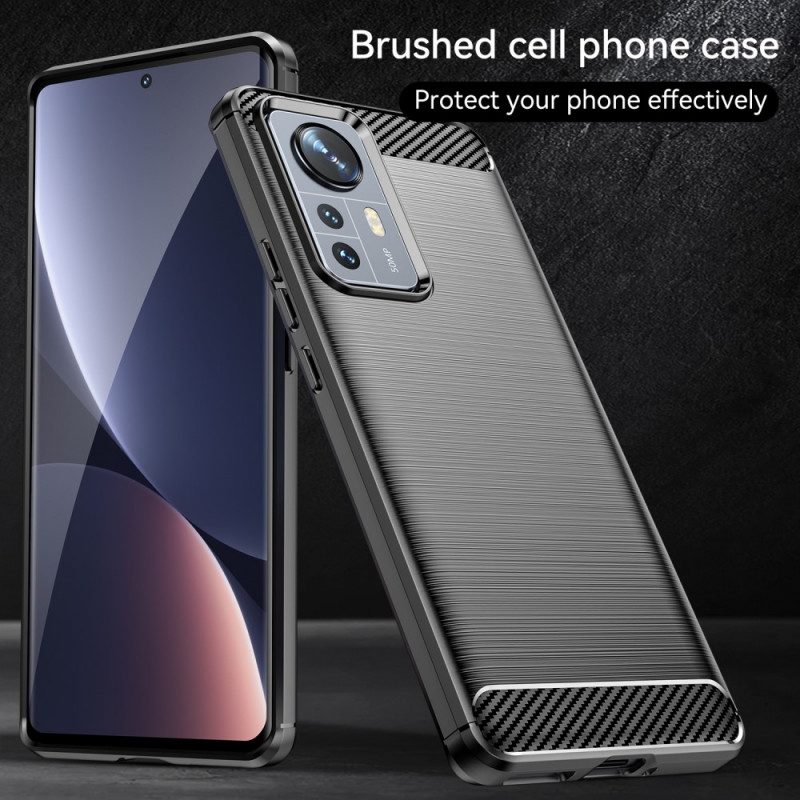 Cover Xiaomi 12 Pro Fibra Di Carbonio Spazzolata