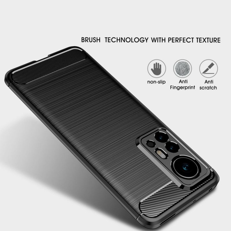 Cover Xiaomi 12 Pro Fibra Di Carbonio Spazzolata