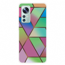Cover Xiaomi 12 Pro Geometria Del Marmo Siliconico