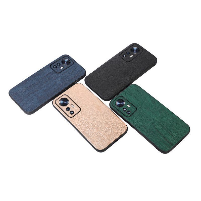 Cover Xiaomi 12 Pro Stile Pelle Effetto Legno