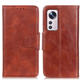 Custodia A Portafoglio Xiaomi 12 Pro Chiusura Reversibile In Pelle Crosta