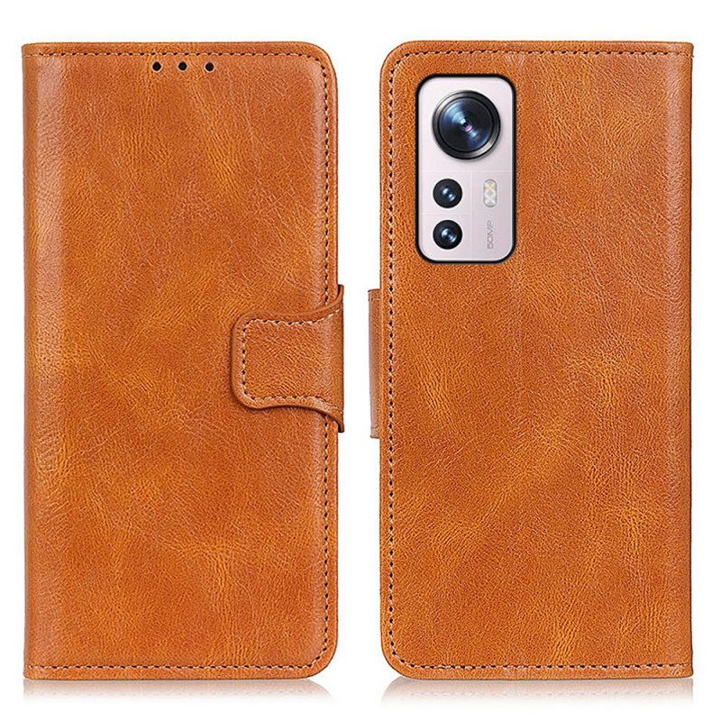 Custodia in pelle Xiaomi 12 Pro Chiusura Reversibile Effetto Pelle