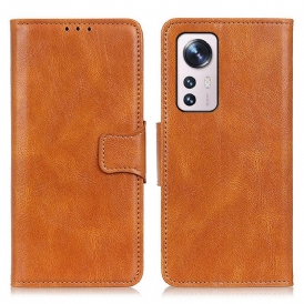 Custodia in pelle Xiaomi 12 Pro Chiusura Reversibile Effetto Pelle