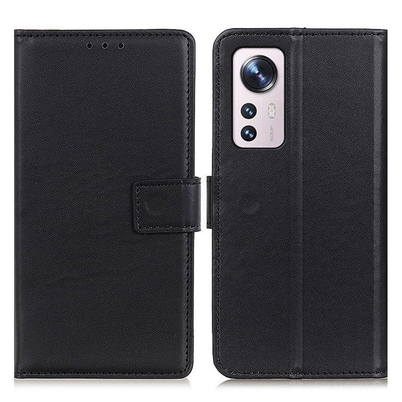 Custodia in pelle Xiaomi 12 Pro Ecopelle Tinta Unita