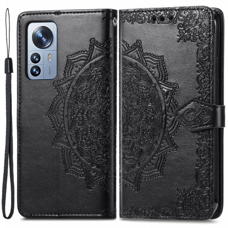 Custodia in pelle Xiaomi 12 Pro Mandala Medioevo