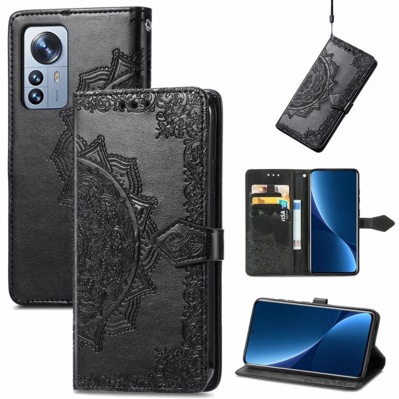 Custodia in pelle Xiaomi 12 Pro Mandala Medioevo