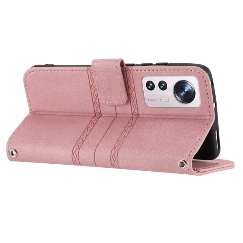 Custodia in pelle Xiaomi 12 Pro Modello Con Cinturino