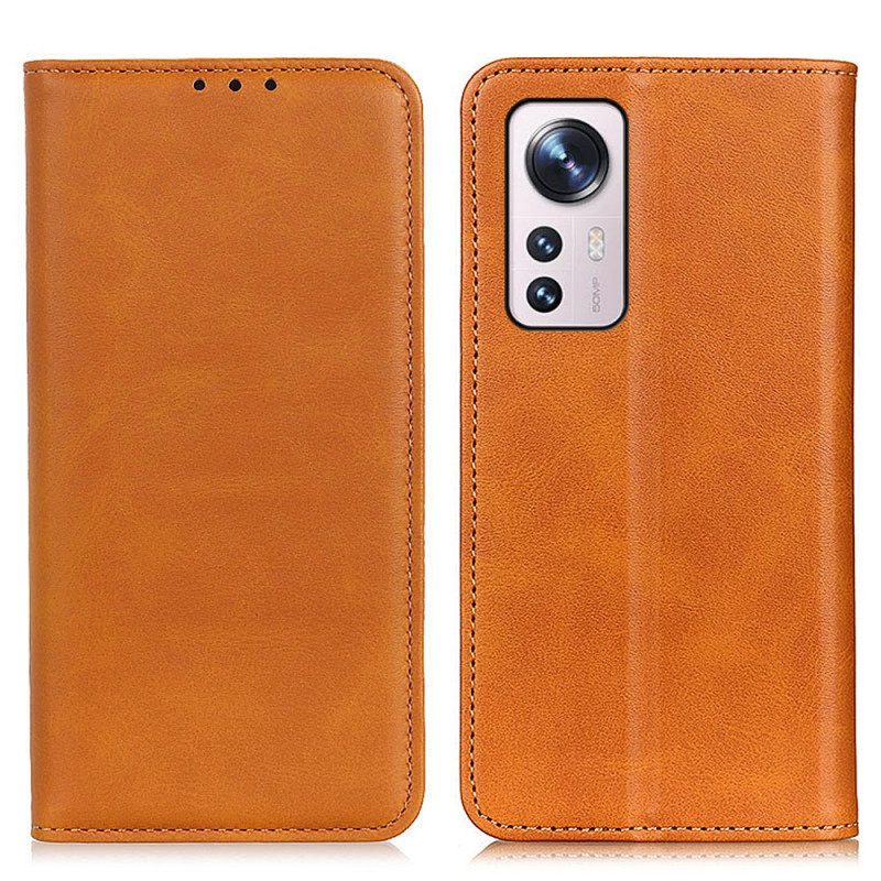Folio Cover Xiaomi 12 Pro Custodia in pelle Pelle Crosta Eleganza
