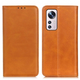 Folio Cover Xiaomi 12 Pro Custodia in pelle Pelle Crosta Eleganza