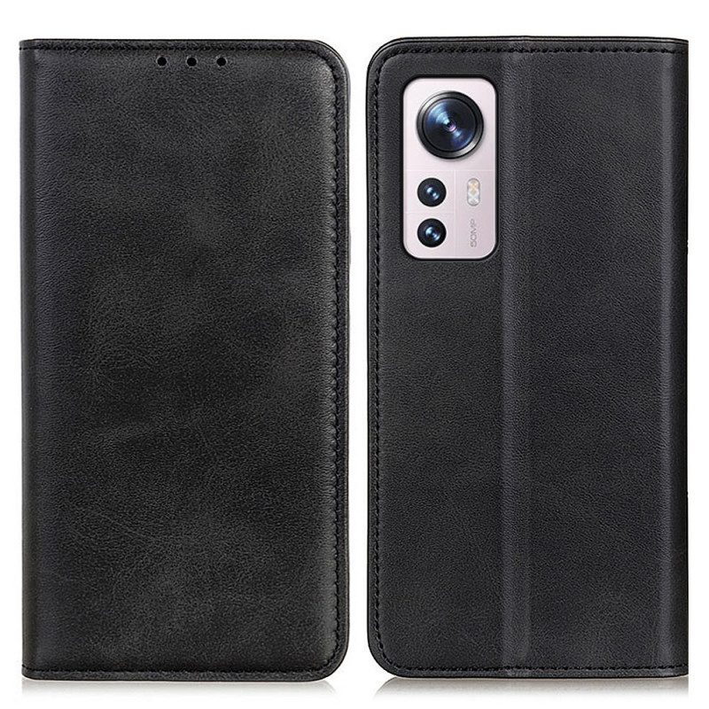Folio Cover Xiaomi 12 Pro Custodia in pelle Pelle Crosta Eleganza