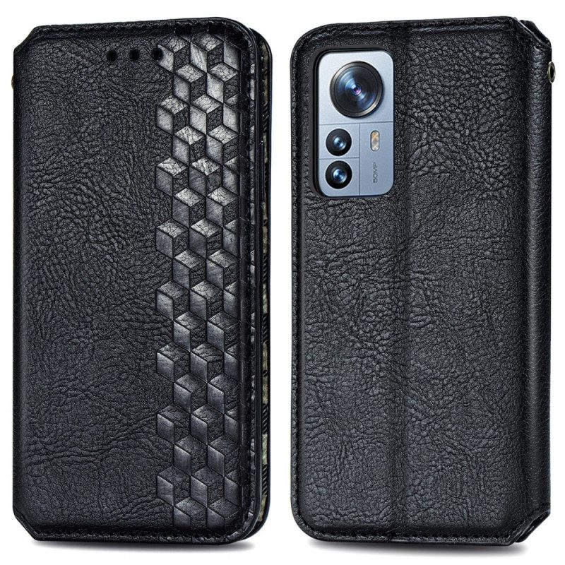Folio Cover Xiaomi 12 Pro Custodia in pelle Modello 3d
