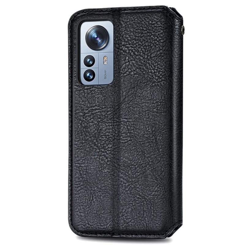 Folio Cover Xiaomi 12 Pro Custodia in pelle Modello 3d