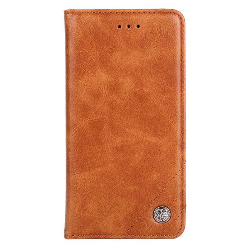 Folio Cover Xiaomi 12 Pro Custodia in pelle Rivetto In Pelle Stile