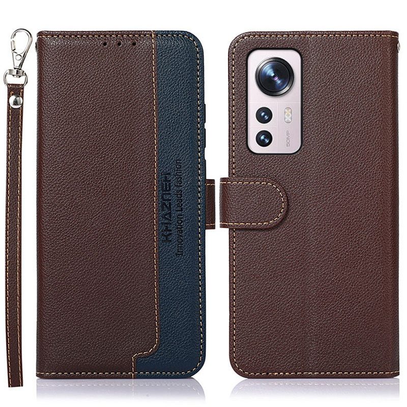 Folio Cover Xiaomi 12 Pro Lychee Style Rfid Khazneh