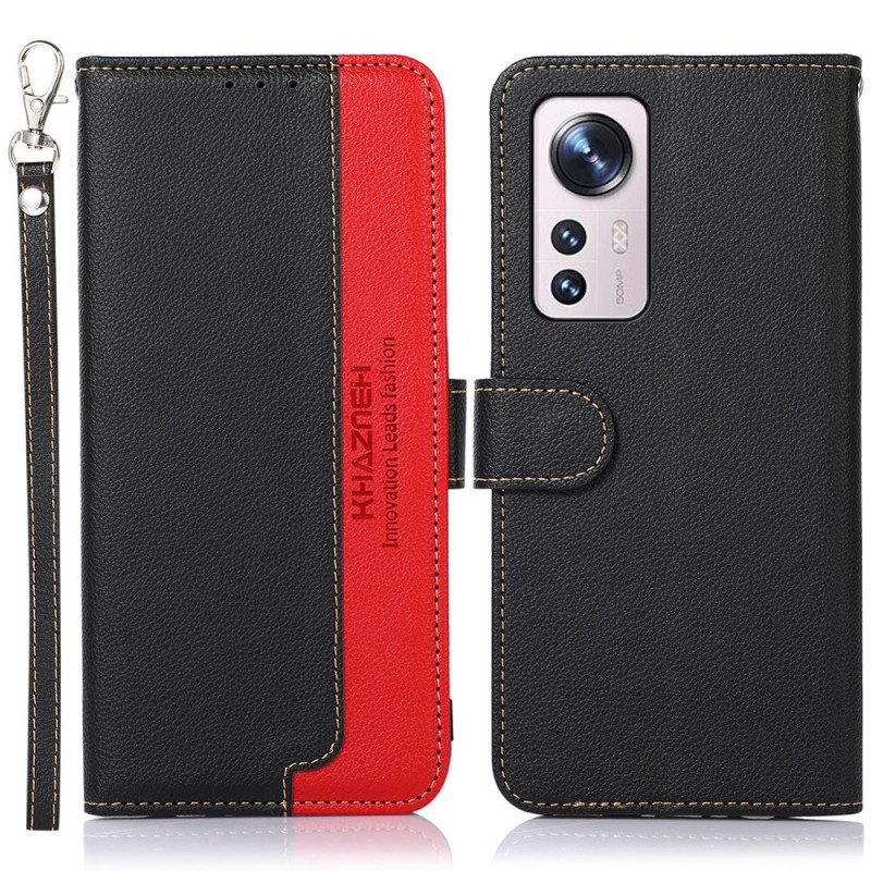 Folio Cover Xiaomi 12 Pro Lychee Style Rfid Khazneh