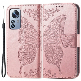 Folio Cover Xiaomi 12 Pro Mezza Farfalla