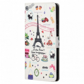 Custodia in pelle Moto G41 / G31 Amo Parigi