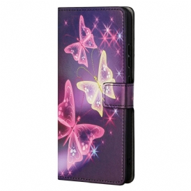 Custodia in pelle Moto G41 / G31 Farfalle E Fiori