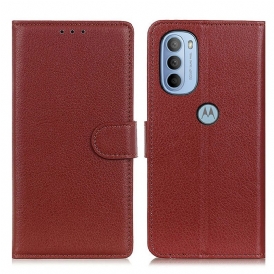 Custodia in pelle Moto G41 / G31 Tradizionalmente Litchi