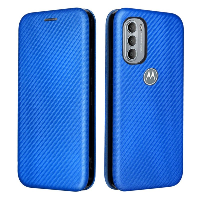Folio Cover Moto G41 / G31 Custodia in pelle Carbonio Siliconico