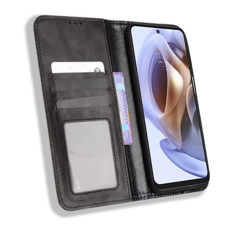 Folio Cover Moto G41 / G31 Custodia in pelle Effetto Pelle Vintage Stilizzato