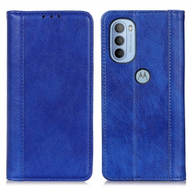 Folio Cover Moto G41 / G31 Custodia in pelle Eleganza Split Litchi Leather
