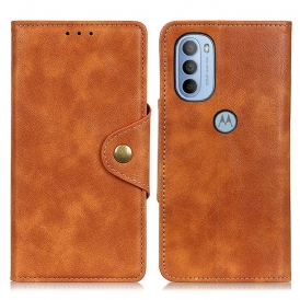 Folio Cover Moto G41 / G31 Ecopelle Vintage E Bottone