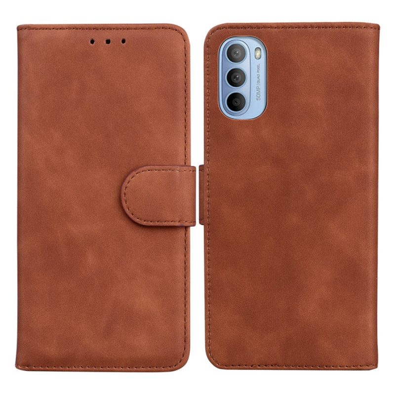 Folio Cover Moto G41 / G31 Effetto Pelle Monocromatica